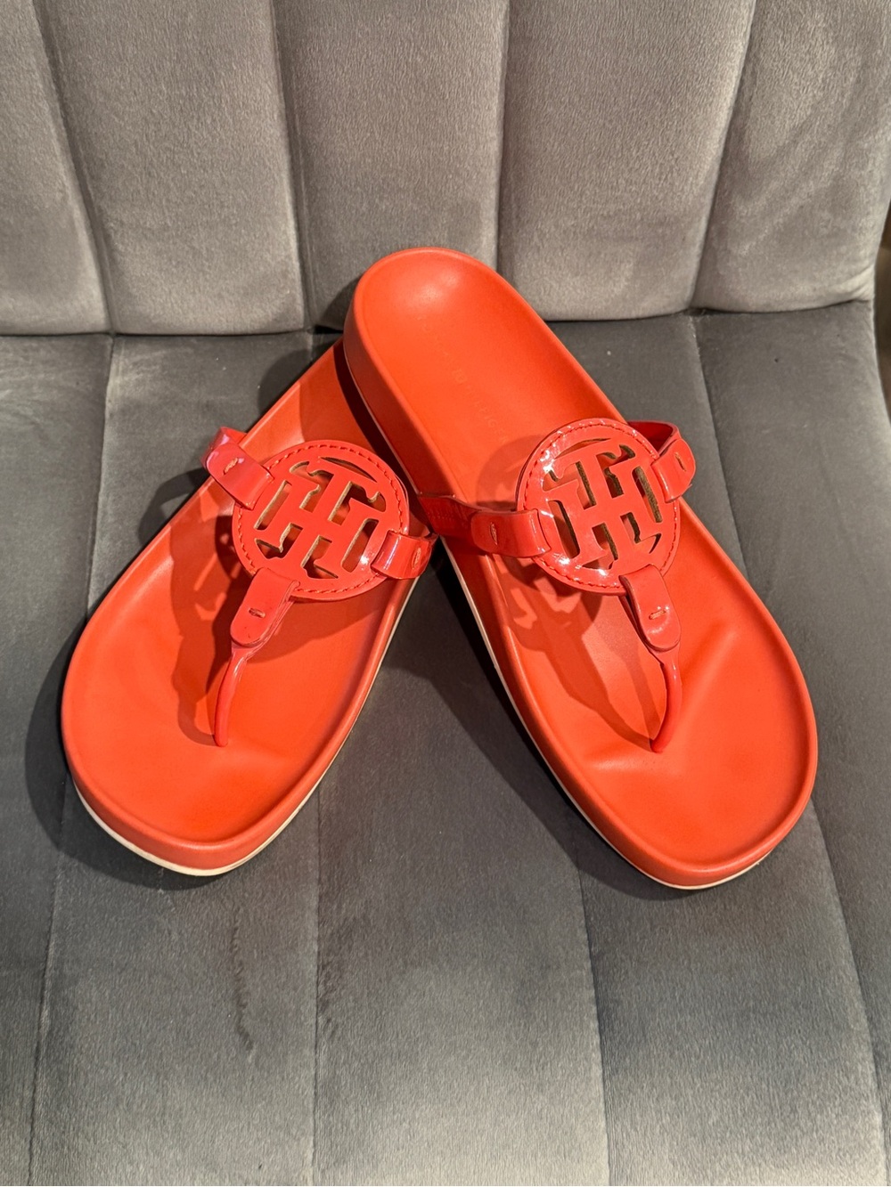 Tommy Hilfiger orange Logo Thong Sandals